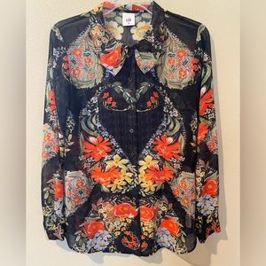 Cabi Women’s Sheer Floral Blouse